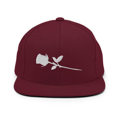 Graphic White Rose Snapback Hat