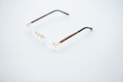 PILLAR Optical Eyeglasses Wood FRAME Eyewear Rectangle Rimless Frames Glasses