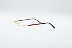 PILLAR Optical Eyeglasses Wood FRAME Eyewear Rectangle Rimless Frames Glasses