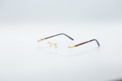 PILLAR Optical Eyeglasses Wood FRAME Eyewear Rectangle Rimless Frames Glasses