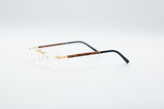 PILLAR Optical Eyeglasses Wood FRAME Eyewear Rectangle Rimless Frames Glasses